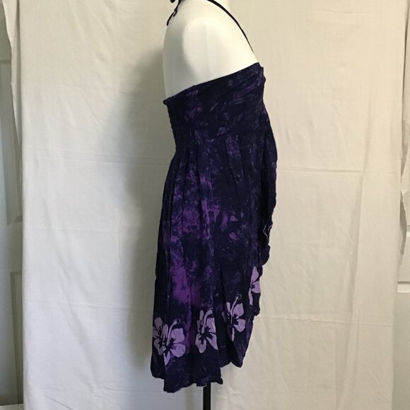 NaPua Honolulu Collection Purple Floral Halter Tie Dress Size M - Picture 3 of 11
